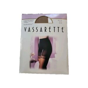Vintage Vassarette Pantyhose Longline Shaper Tummy Control Sz Medium Nude 8140